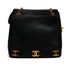 VINTAGE CHANEL TRIPLE COCO CHAIN SHOULDER BAG BLACK CAVIAR SKIN GOLD HARDWARE 90339656