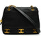 VINTAGE CHANEL TRIPLE COCO CHAIN SHOULDER BAG BLACK CAVIAR SKIN GOLD HARDWARE 90350410