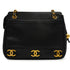VINTAGE CHANEL TRIPLE COCO CHAIN SHOULDER BAG BLACK CAVIAR SKIN GOLD HARDWARE 90350410