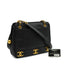 VINTAGE CHANEL TRIPLE COCO CHAIN SHOULDER BAG BLACK CAVIAR SKIN GOLD HARDWARE 90350410