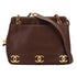 VINTAGE CHANEL TRIPLE COCO CHAIN SHOULDER BAG BROWN CAVIAR SKIN GOLD HARDWARE 90333760