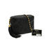 VINTAGE CHANEL TRIPLE COCO CHAIN SHOULDER BAG FRINGE BLACK LAMB SKIN GOLD HARDWARE 90341455