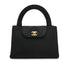 VINTAGE CHANEL HAND BAG BLACK FABLICK GOLD HARDWARE 90334149