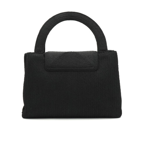 VINTAGE CHANEL HAND BAG BLACK FABLICK GOLD HARDWARE 90334149