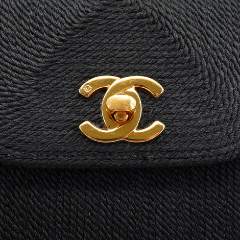 VINTAGE CHANEL HAND BAG BLACK FABLICK GOLD HARDWARE 90334149