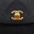 VINTAGE CHANEL HAND BAG BLACK FABLICK GOLD HARDWARE 90334149