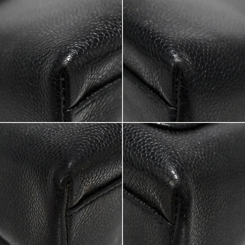 VINTAGE CHANEL TURNLOCK HAND BAG BLACK CAVIAR SKIN GOLD HARDWARE 90343330