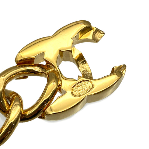 VINTAGE CHANEL TURN LOCK BRACELET COCOMARK GOLD ACCESSORY 96A 90325807