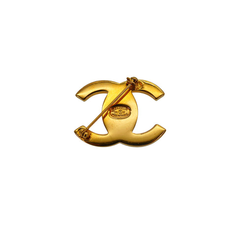 VINTAGE CHANEL TURN LOCK BROOCH GOLD ACCESSORY 96A 90331684