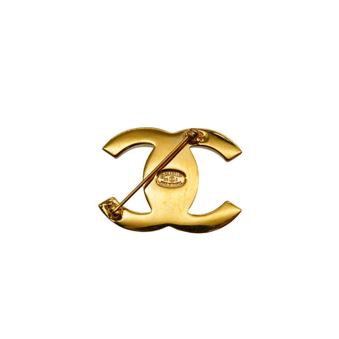 VINTAGE CHANEL TURN LOCK BROOCH GOLD ACCESSORY 96A 90342597