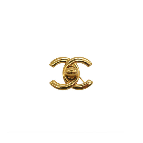 VINTAGE CHANEL TURN LOCK BROOCH GOLD ACCESSORY 96P 90337698