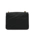 VINTAGE CHANEL TURN LOCK CHAIN SHOULDER BAG BLACK SATIN GOLD HARDWARE 90323203