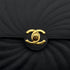 VINTAGE CHANEL TURN LOCK CHAIN SHOULDER BAG BLACK SATIN GOLD HARDWARE 90323203
