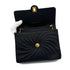 VINTAGE CHANEL TURN LOCK CHAIN SHOULDER BAG BLACK SATIN GOLD HARDWARE 90323203