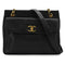 VINTAGE CHANEL TURN LOCK CHAIN TOTE BAG BLACK CAVIAR SKIN GOLD HARDWARE 90340135