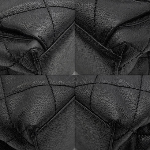 VINTAGE CHANEL TURN LOCK CHAIN TOTE BAG BLACK CAVIAR SKIN SILVER HARDWARE 90339968
