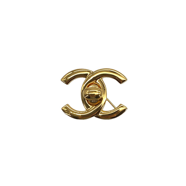 VINTAGE CHANEL TURN LOCK COCOMARK BROOCH GOLD ACCESSORY 96P 90327593