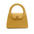 VINTAGE CHANEL TURN LOCK HAND BAG BEIGE CAVIAR SKIN GOLD HARDWARE 90341843