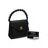 VINTAGE CHANEL TURN LOCK HAND BAG BLACK LAMB SKIN GOLD HARDWARE 90341852