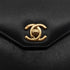 VINTAGE CHANEL TURN LOCK HAND BAG BLACK LAMB SKIN GOLD HARDWARE 90341852