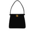 VINTAGE CHANEL TURN LOCK HAND BAG BLACK VELOUR GOLD HARDWARE 90342582