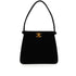 VINTAGE CHANEL TURN LOCK HAND BAG BLACK VELOUR GOLD HARDWARE 90342582