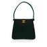 VINTAGE CHANEL TURN LOCK HAND BAG GREEN VELOUR GOLD HARDWARE 90342583