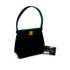 VINTAGE CHANEL TURN LOCK HAND BAG GREEN VELOUR GOLD HARDWARE 90342583
