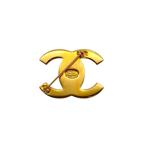 VINTAGE CHANEL TURN LOCK COCOMARK RHINESTONE BROOCH GOLD ACCESSORY 96A 90327604