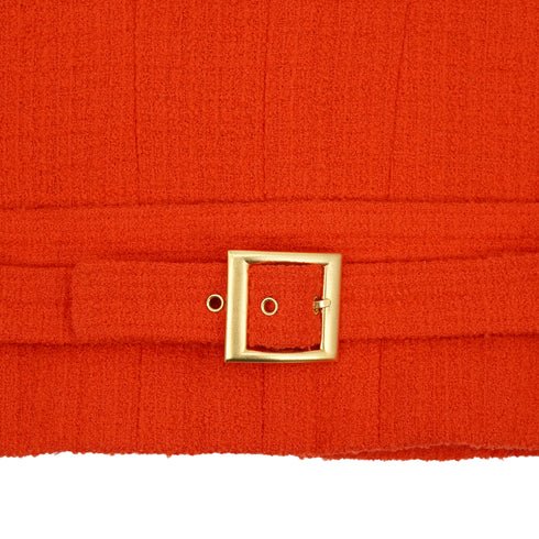 VINTAGE CHANEL TWEED JACKET RED WOOL 42 96A RTW 90332945