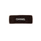 VINTAGE CHANEL VALLETTA LOGO BROWN SILVER VELOR HAIR ACCESSORY 90331827