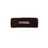 VINTAGE CHANEL VALLETTA LOGO BROWN SILVER VELOR HAIR ACCESSORY 90331827