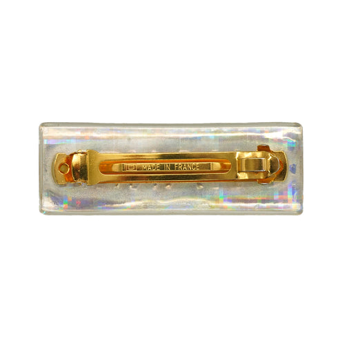 VINTAGE CHANEL VALLETTA LOGO GOLD CLEAR HAIR ACCESSORY 90339674