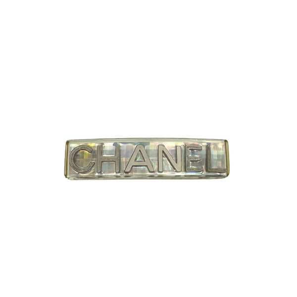 VINTAGE CHANEL VALLETTA LOGO HOLOGRAM CLEAR HAIR ACCESSORY 97P 90320176