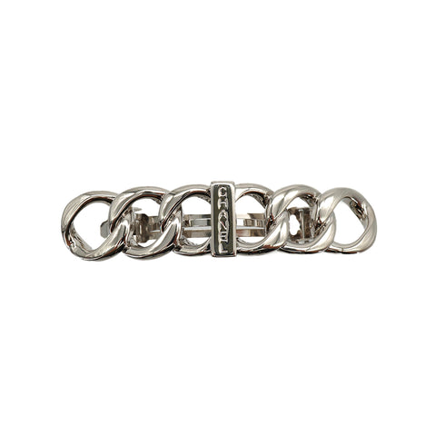 VINTAGE CHANEL VALLETTA LOGO SILVER HAIR ACCESSORY 98A 90335049
