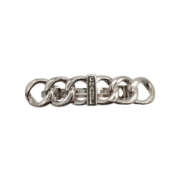 VINTAGE CHANEL VALLETTA LOGO SILVER HAIR ACCESSORY 98A 90335049