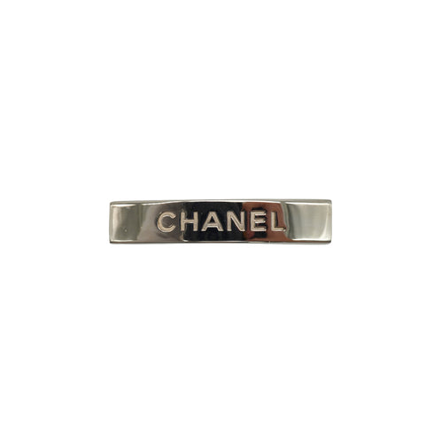 VINTAGE CHANEL VALLETTA LOGO SILVER HAIR ACCESSORY 99P 90339671