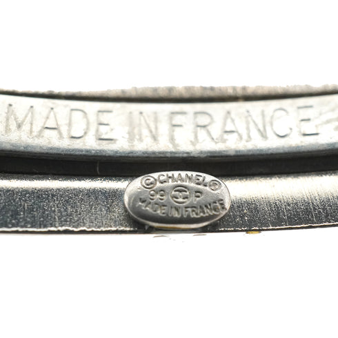 VINTAGE CHANEL VALLETTA LOGO SILVER HAIR ACCESSORY 99P 90339671