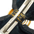 VINTAGE CHANEL VALLETTA RIBBON COCOMARK GOLD BLACK LEATHER HAIR ACCESSORY 94A 90340913