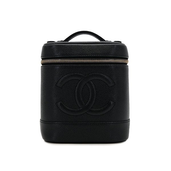 VINTAGE CHANEL VANITY HAND BAG BLACK CAVIAR SKIN 90319914