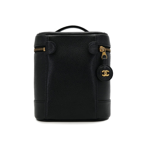 VINTAGE CHANEL VANITY HAND BAG BLACK CAVIAR SKIN 90319915