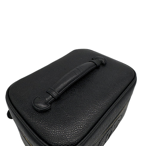 VINTAGE CHANEL VANITY HAND BAG BLACK CAVIAR SKIN 90325294