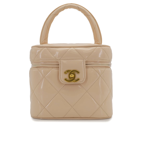 VINTAGE CHANEL VANITY HAND BAG COCOMARK HEART MIRROR IVORY ENAMEL 90314882