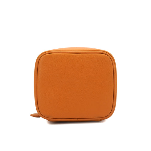 VINTAGE CHANEL VANITY HAND BAG ORANGE CAVIAR SKIN GOLD HARDWARE 90350341