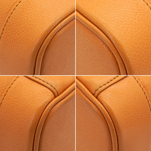 VINTAGE CHANEL VANITY HAND BAG ORANGE CAVIAR SKIN GOLD HARDWARE 90350341