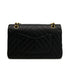 VINTAGE CHANEL CHEVRON V STITCH CHAIN SHOULDER BAG BLACK LAMB SKIN GOLD HARDWARE 90321162