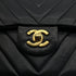 VINTAGE CHANEL CHEVRON V STITCH CHAIN SHOULDER BAG BLACK LAMB SKIN GOLD HARDWARE 90321162