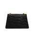 VINTAGE CHANEL WAVE STITCH CHAIN SHOULDER BAG BLACK LAMB SKIN GOLD HARDWARE 90341836
