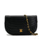 VINTAGE CHANEL WAVE STITCH CHAIN SHOULDER BAG BLACK LAMB SKIN GOLD HARDWARE 90324278