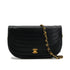 VINTAGE CHANEL WAVE STITCH CHAIN SHOULDER BAG BLACK LAMB SKIN GOLD HARDWARE 90324278